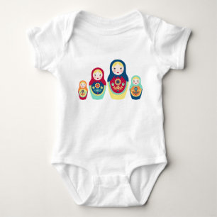 Matryoshka Puppen Baby Strampler