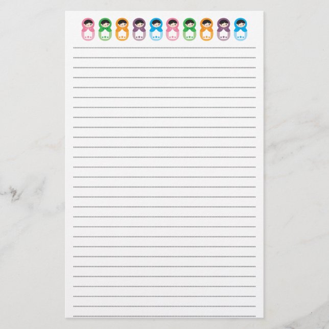 Matryoshka Puppen Briefpapier (Vorderseite)