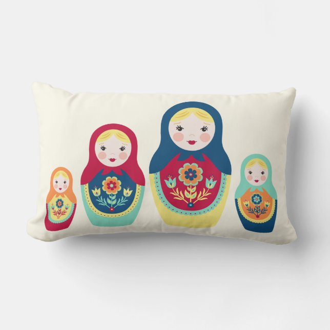 Matryoshka Puppen Lendenkissen (Vorderseite)