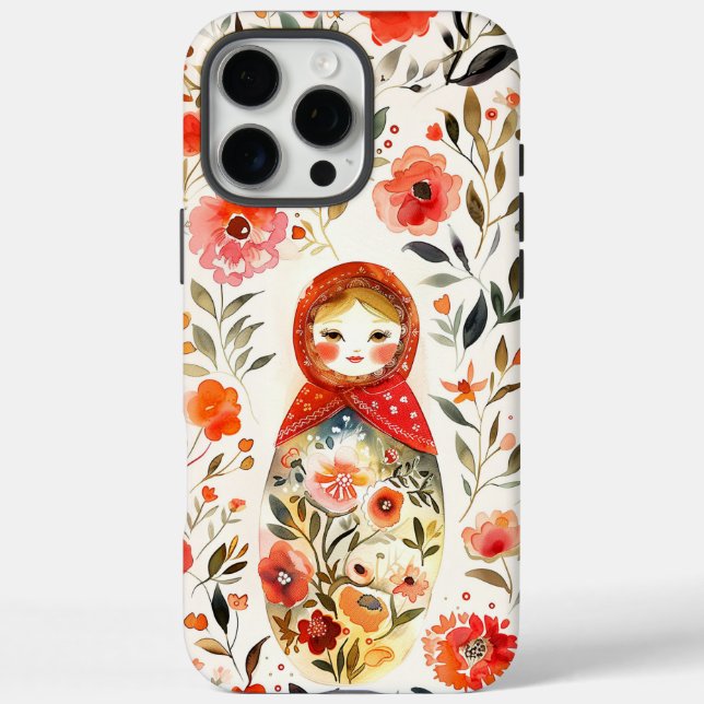 Matryoshka, Russische Puppe iPhone 16 Pro Max Hülle (Rückseite)