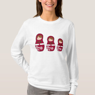 Matryoshka WeihnachtenHoody lange Hülse T-Shirt