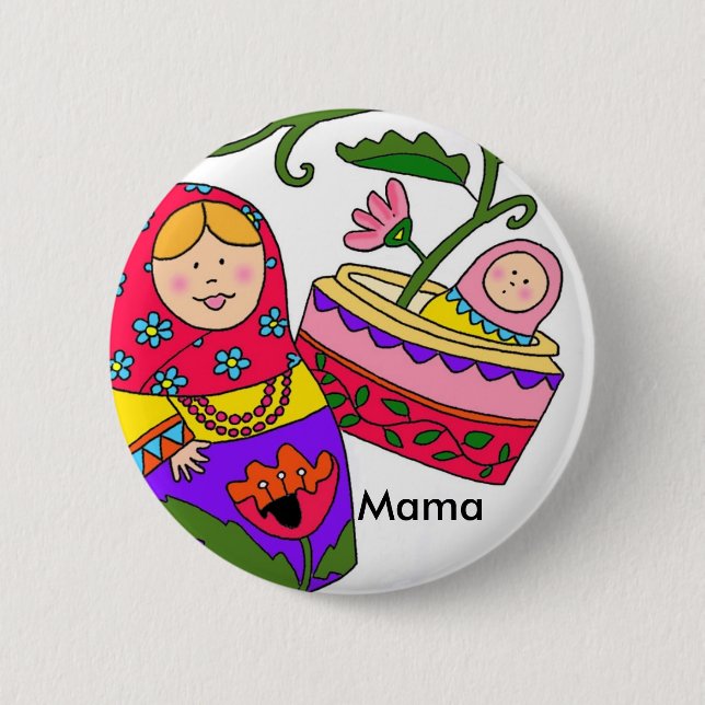 Matryoshkas Baby-junge Mutter Button (Vorderseite)