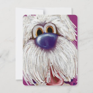 Matschig Fröhlicher Eifriger Hund Öl Gemalt Notizk Mitteilungskarte