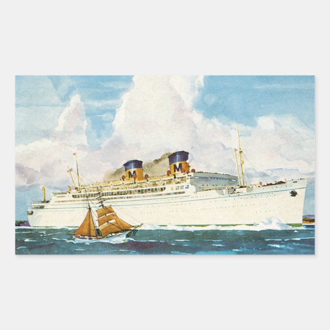Matson Liner bis Hawaii Rechteckiger Aufkleber (Vorderseite)