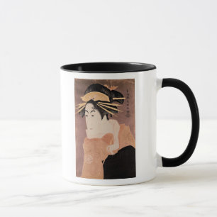 Matsumoto Yonesaburo in der Rolle der Kurtisane Tasse
