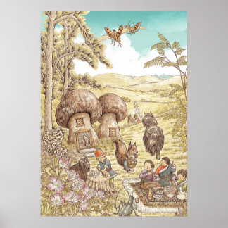 Matsutake-Pilz-Wandkunst — Yunnan-Geschichtenbuch Poster