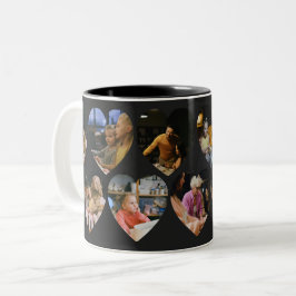 Matt schwarzer Fotocollage-Becher mit Herzrahmen Zweifarbige Tasse