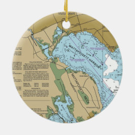 Mattapoisett MA Harbour Chart Keramik Ornament