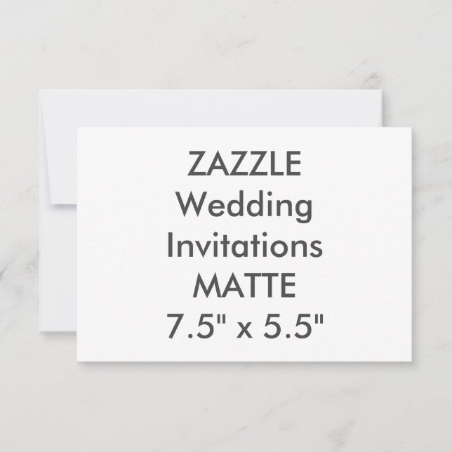 MATTE 120lb 7,5" x 5,5" Einladungen für Hochzeiten (Vorderseite)