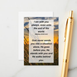 Matte. 28:20 Ich bin immer bei dir, ja, bis ans En Begleitkarte