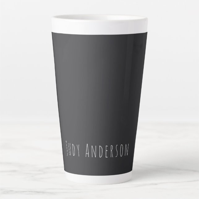 Matte Black Beruflich Schlicht Modern Eleganter Na Milchtasse (Vorderseite)