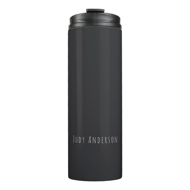 Matte Black Beruflich Schlicht Modern Eleganter Na Thermosbecher (Vorderseite)