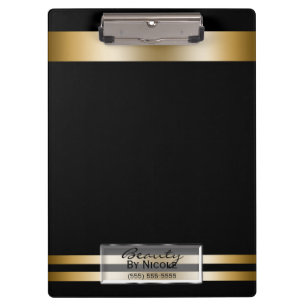 Matte Black Gold Shine Elegante Glam Personalisier Klemmbrett
