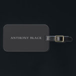 Matte Black Minimalist Plain Elegant Classical Gepäckanhänger<br><div class="desc">Represent yourself with this modern,  elegant design. This template can be customized to meet all professional occupations.</div>