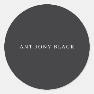 Matte Black Minimalist Plain Elegant Classical Runder Aufkleber