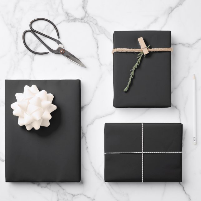 Matte Black Wrapping Paper Sheets for Presets Geschenkpapier Set (Vorderseite)