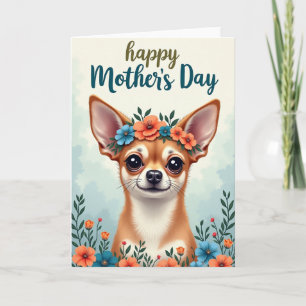 Matte Canine Floral Grußkarte Karte