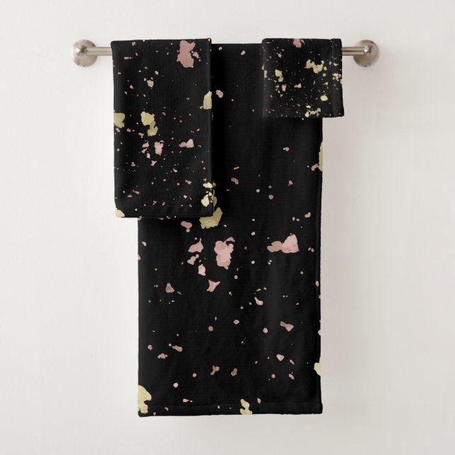 Matte Gold et Rose Gold Flakes Noir (En situation)