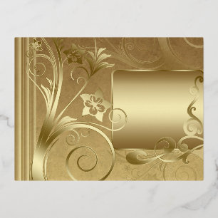 Matte Gold-Etiketten Folie Einladungspostkarte