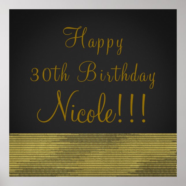 Matte Gold Modern Glam Sequin Party Banner Poster (Vorne)