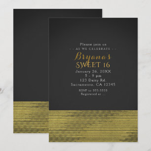Matte Gold Modern Glam Sequins Invitations