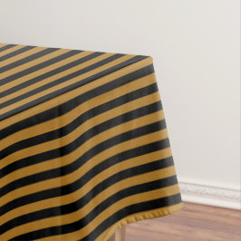 Matte Gold und Black Stripe Tischdecke