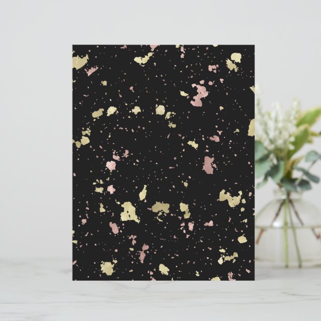 Matte Gold und Rose Gold Flakes Black (Stehend Vorderseite)