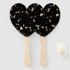 Matte Gold und Rose Gold Flakes Black Fächer