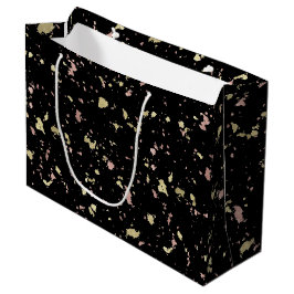 Matte Gold und Rose Gold Flakes Black Große Geschenktüte