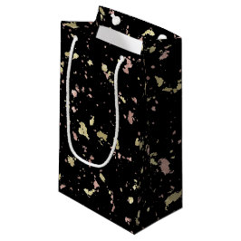 Matte Gold und Rose Gold Flakes Black Kleine Geschenktüte