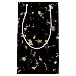 Matte Gold und Rose Gold Flakes Black Kleine Geschenktüte