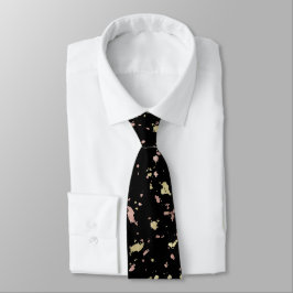 Matte Gold und Rose Gold Flakes Black Krawatte