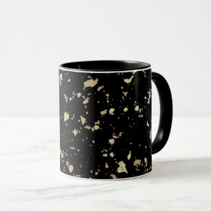 Matte Gold und Rose Gold Flakes Black Tasse