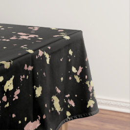 Matte Gold und Rose Gold Flakes Black Tischdecke