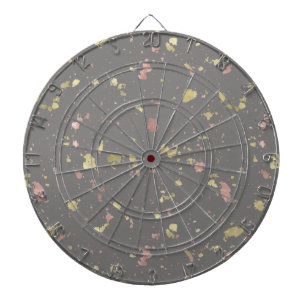 Matte Gold und Rose Gold Flakes Dunkelgrau Dartscheibe