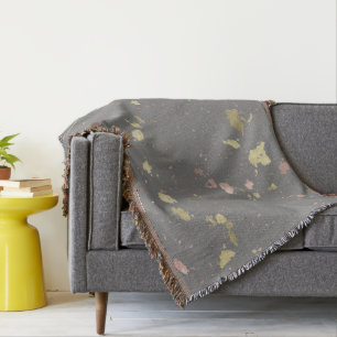 Matte Gold und Rose Gold Flakes Dunkelgrau Decke