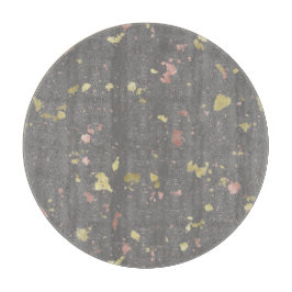 Matte Gold und Rose Gold Flakes Dunkelgrau Schneidebrett