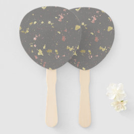 Matte Gold und Rose Gold Flakes Warmes Dunkles Gra Fächer