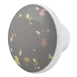 Matte Gold und Rose Gold Flakes Warmes Dunkles Gra Keramikknauf