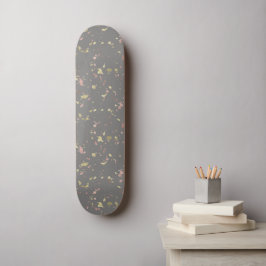 Matte Gold und Rose Gold Flakes Warmes Dunkles Gra Skateboard