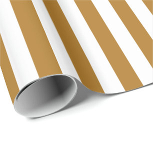 Matte Gold/Weiß Streifen Geschenkpapier