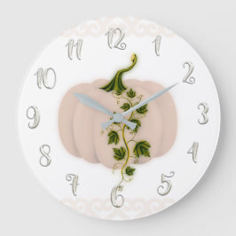 Matte Pink Blush Storybook Fairytale Pumpkin Large Große Wanduhr