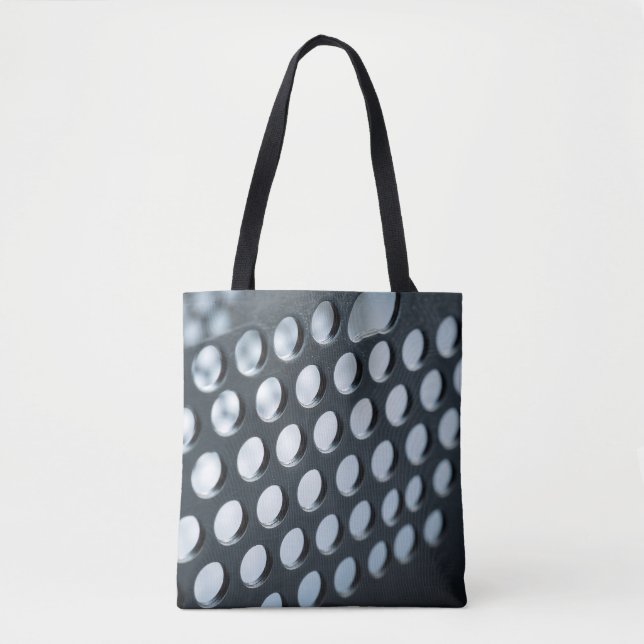 Matte schwarze industrielle perforierte Metalltext Tasche (Vorderseite)