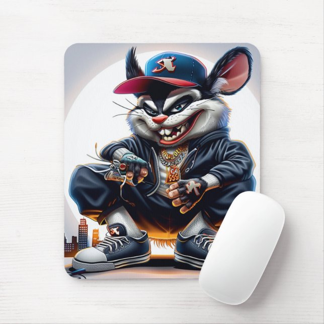 Matte Sourie Rap Serie 1 -7 Mousepad (Mit Mouse)