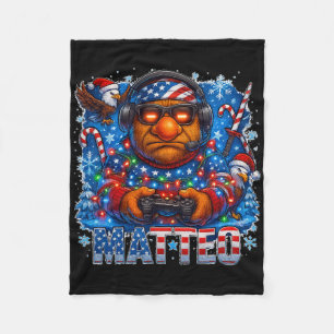 Matteo Meme Italien Brainrot Weihnachten USA-Flagg Fleecedecke