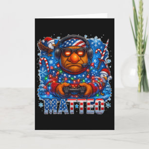 Matteo Meme Italien Brainrot Weihnachten USA-Flagg Karte