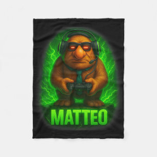 Matteo Meme italienischer Brainrot Kobold Krawatte Fleecedecke