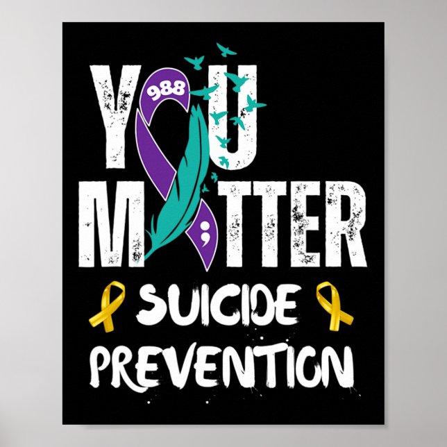 Matter 988 Suizid Prevention Awareness Ribbon Poster (Vorne)
