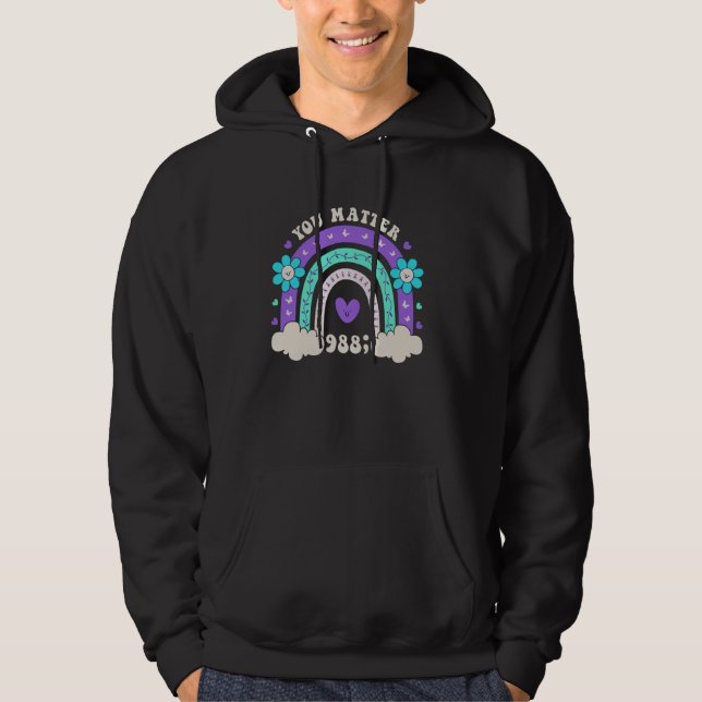 Matter 988 Suizidprävention Awareness Rainbo Hoodie (Vorderseite)
