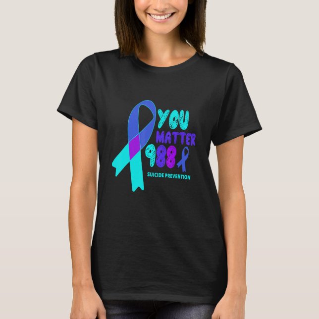 Matter 988 Suizidprävention Awareness Rainbo T-Shirt (Vorderseite)
